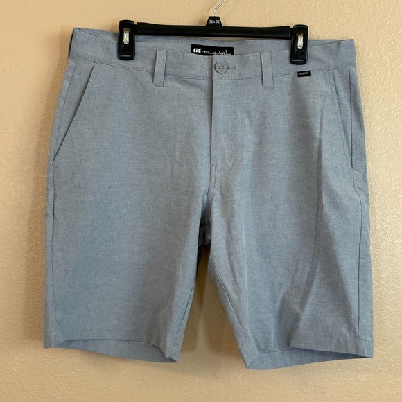 Travis Mathew New Mens Size 34 Light Gray El Dorado Performance Shorts 9.5” - Picture 1 of 8